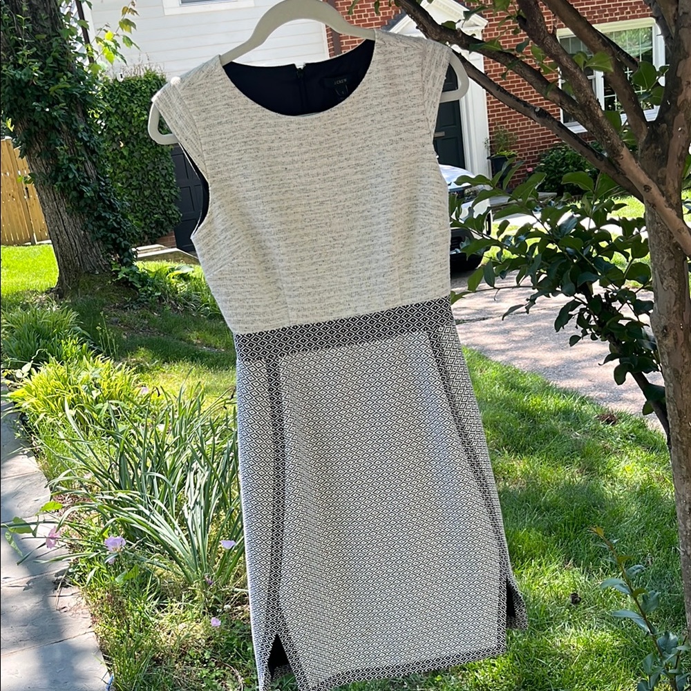 J. Crew Cream Sheath Midi Dress for Work